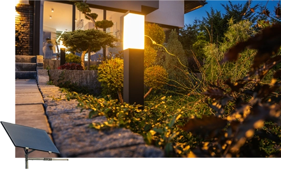 Iluminación solar LED para exteriores